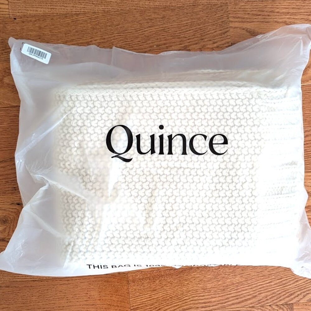 NWT QUINCE 50x60 Cotton Fisherman Throw Natural